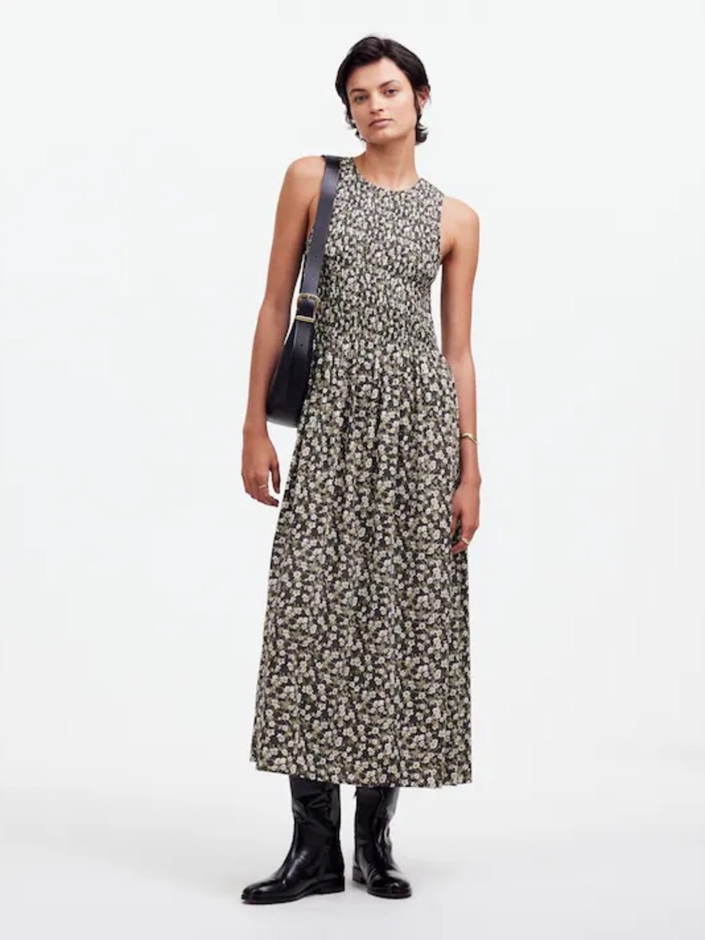 Madewell Melody Smocked Midi Dress in Floral